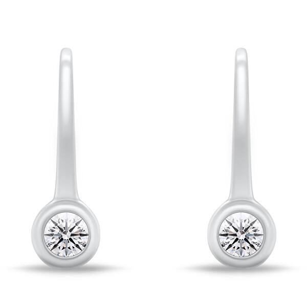 Elegante Silber Ohrringe mit Zirkonen EA17