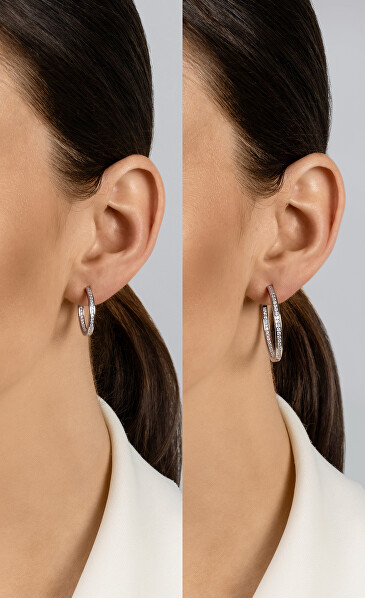 Eleganti orecchini in argento con zirconi EA767W