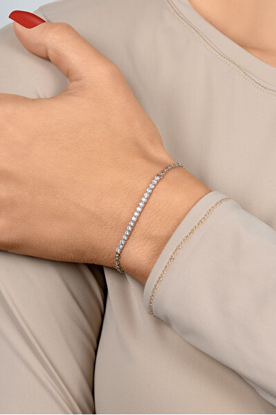 Bracciale elegante placcato in oro con zirconi BRC172Y