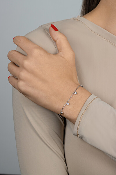 Elegante bracciale in argento con zirconi BRC70W