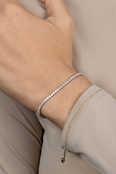Elegante bracciale d’argento con zirconi BRC91W