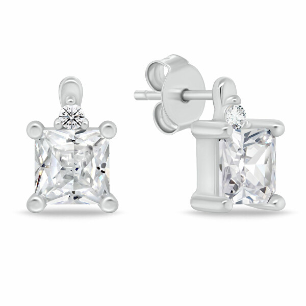 Set elegante di gioielli in argento con zirconi SET260W (ciondolo, orecchini)