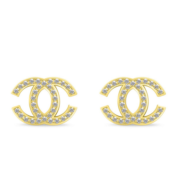 Esclusivi orecchini placcati in oro con zirconi World Icon EA1015Y