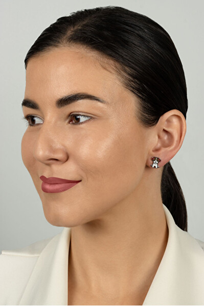 Hravé stříbrné náušnice Pejsci EA1208W