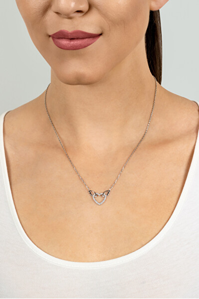 Hravý stříbrný náhrdelník se zirkony NCL36W