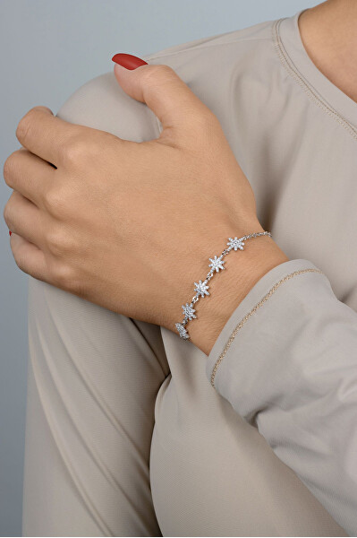 Bracciale raffinato in argento Stelle con zirconi BRC156W