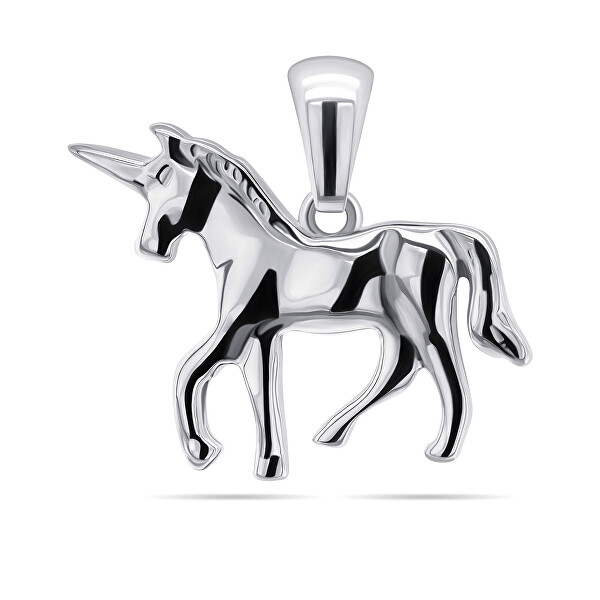 Hravý stříbrný set šperků Jednorožec SET216W (přívěsek, náušnice)