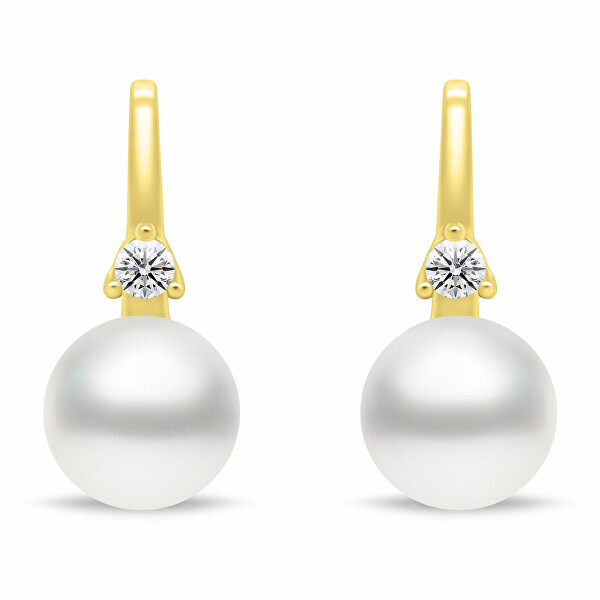 Jemné pozlacené náušnice s perlami EA955Y