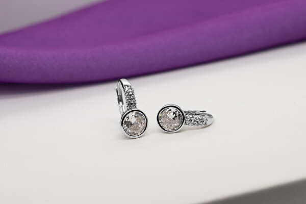 Gyönyörű ezüst fülbevalók átlátszó cirkóniumkövekkel EA404W