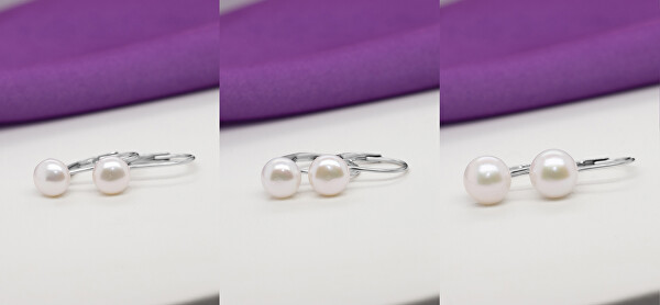 Cercei finuți din argint cu perle autentice EA409W/410/411