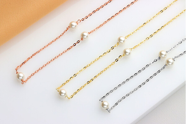 Silber Halskette mit echten Perlen NCL141W