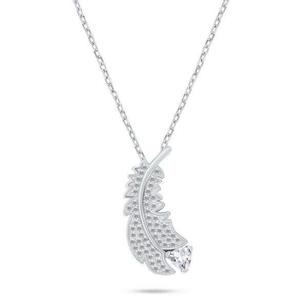 Jemný stříbrný set šperků se zirkony SET242W (náušnice, náhrdelník)