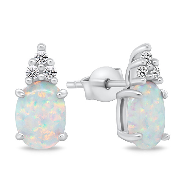 Krásný set šperků s opály SET245W (náušnice, přívěsek)