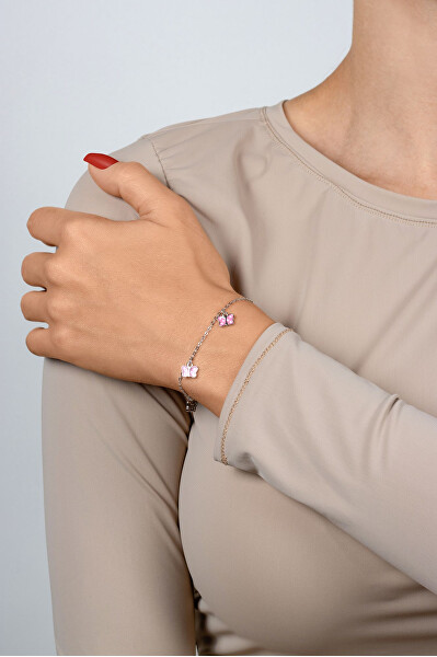 Splendido bracciale in argento con farfalle BRC150WP