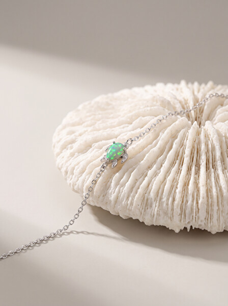 Krásny strieborný náramok Korytnačka BRC121WG