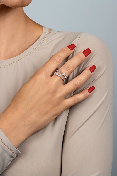 Krásný stříbrný prsten s hvězdami RI095W