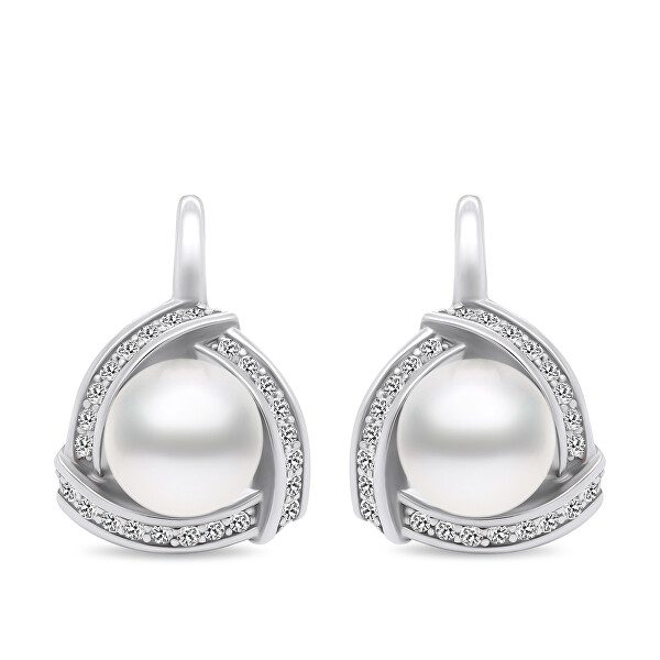 Luxusní perlové náušnice ze stříbra EA393W