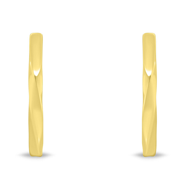 Minimalistické pozlacené náušnice s krouceným designem EA1215Y