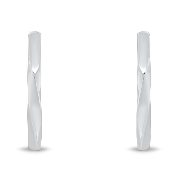 Minimalistické stříbrné náušnice s krouceným designem EA1215W