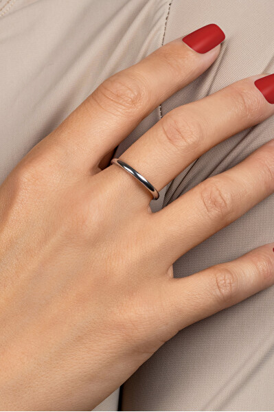Minimalistický stříbrný otevřený prsten RI084Y