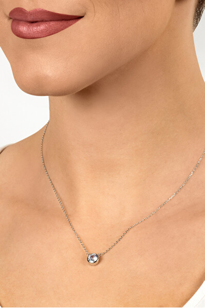 Moderní pozlacený set šperků se zirkony SET220Y (náušnice, náhrdelník)