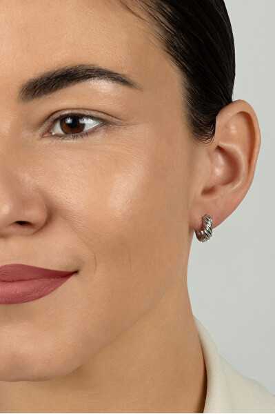 Módní pozlacené kruhové náušnice EA1216Y