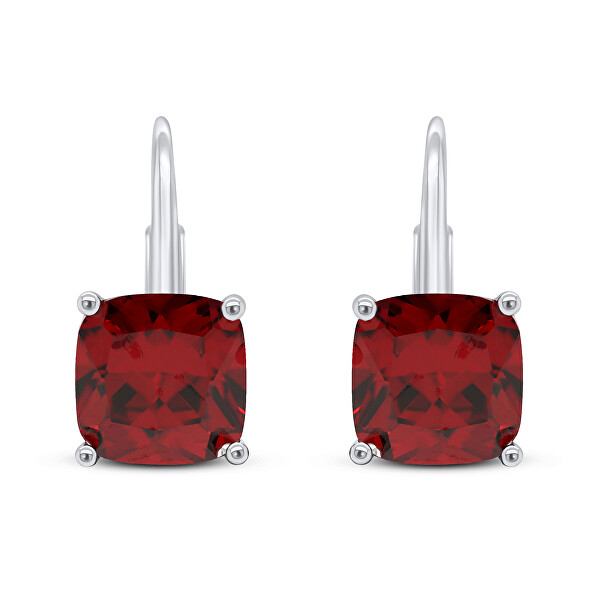 Modische Silberohrringe mit roten Zirkonen EA301WR