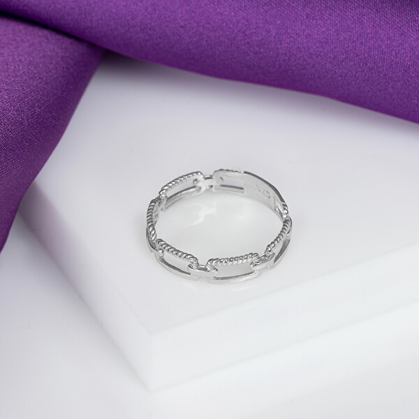Módní stříbrný prsten RI002W