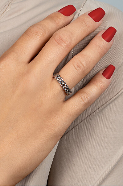 Módní stříbrný prsten RI086W