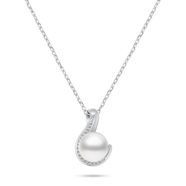Nadčasová sada šperkov s pravými perlami SET240W (náušnice, náhrdelník)