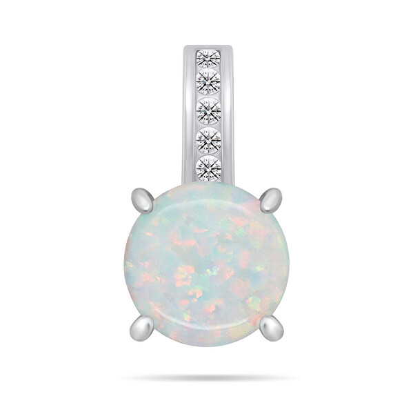 Nadčasový set šperkov s opálmi SET246W (náušnice, prívesok)