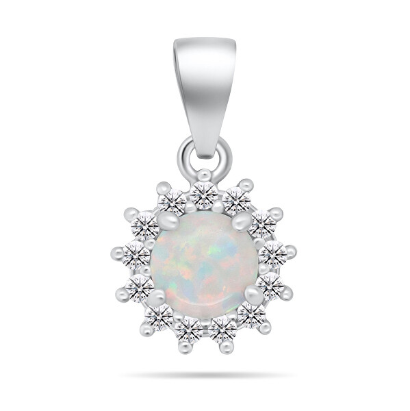 Set minunat de bijuterii cu opale SET247W (cercei, pandantiv)