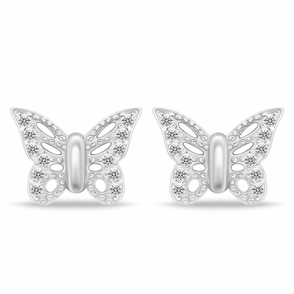 Gyengéd ezüst fülbevalók Pillangók EA109W