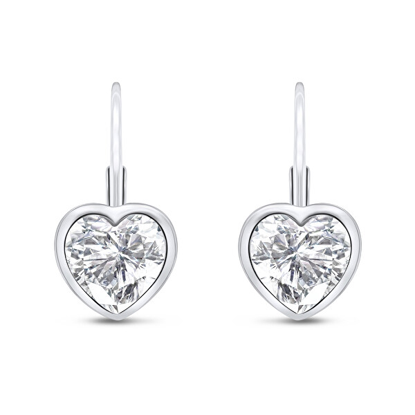 Gyengéd ezüst szív fülbevalók EA335W