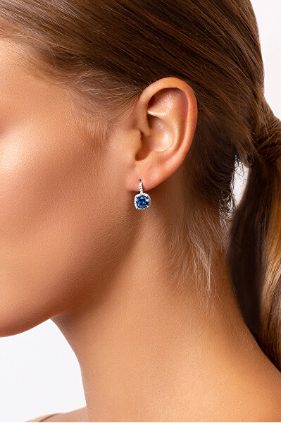 Incantevoli orecchini in argento con zirconi blu EA123W