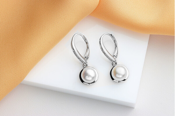 Cercei fermecători de argint cu perle și zirconii EA90