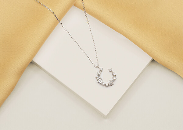 Okouzlující stříbrný náhrdelník se zirkony NCL79W