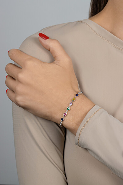 Bracciale in argento con zirconi colorati BRC92W