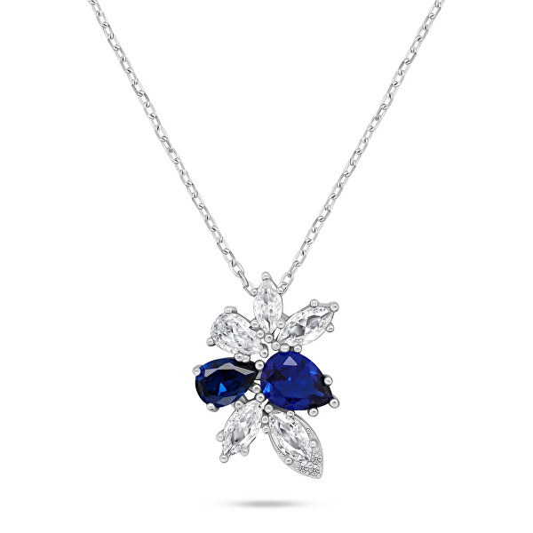 Okouzlující stříbrný set šperků se zirkony SET248WB (náušnice, náhrdelník)