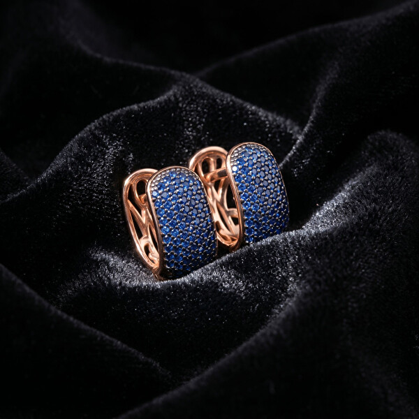 Cercei originali bronz cu zirconi albaștri EA1032RB