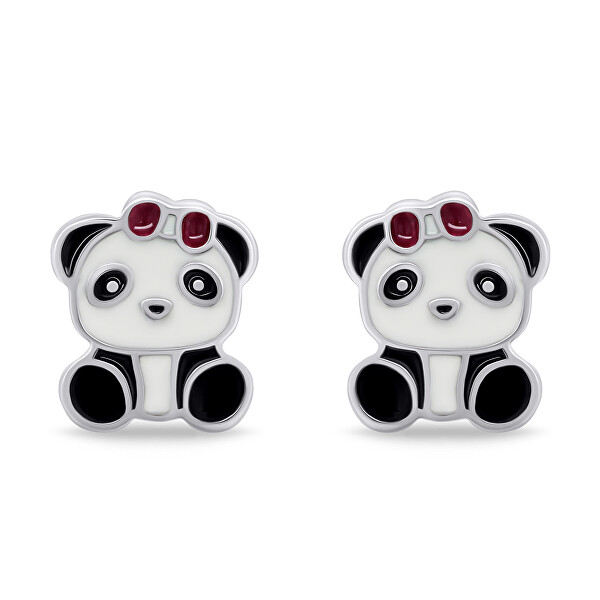 Originální stříbrné náušnice Panda EA817W