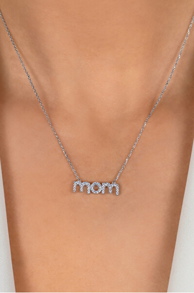 Originálny strieborný náhrdelník Mom NCL111W