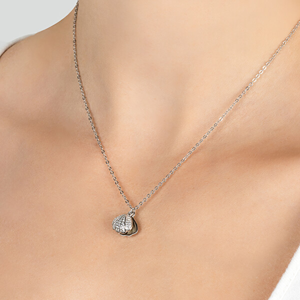 Originální bronzový náhrdelník s perlou Lastura NCL21R (řetízek, 2x přívěsek)