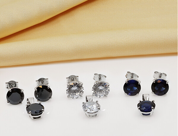 Originálny strieborný set šperkov so zirkónmi SET232W (náušnice, prívesok)