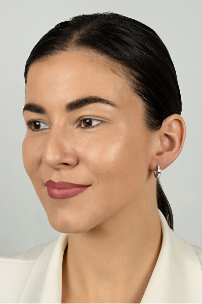 Oslnivé stříbrné náušnice se zirkony EA1224W