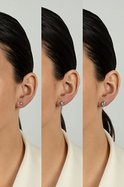 Peckové stříbrné náušnice s kubickým zirkonem EA1232W