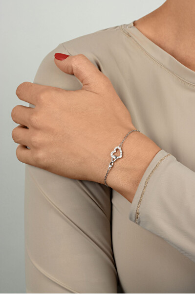 Posuvný pozlacený náramek Nekonečná láska BRC252R