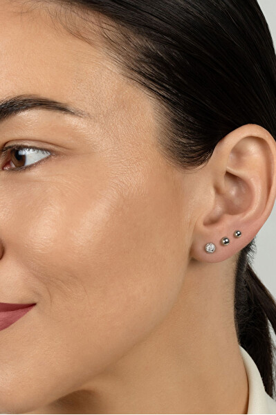 Pozlacená sada peckových náušnic SET297R (3 páry náušnic)