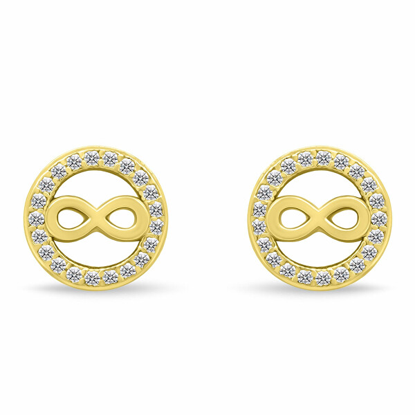 Pozlacené pecky Nekonečno se zirkony EA1241Y