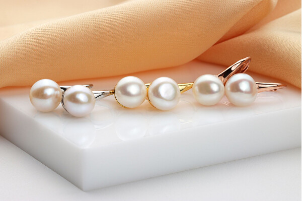 Pozlátené perlové náušnice EA938Y